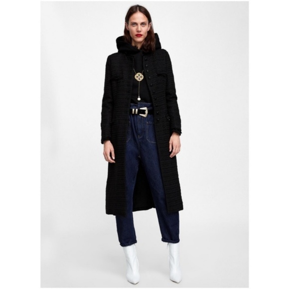 Zara Jackets & Blazers - Zara Long Button Tweed Coat